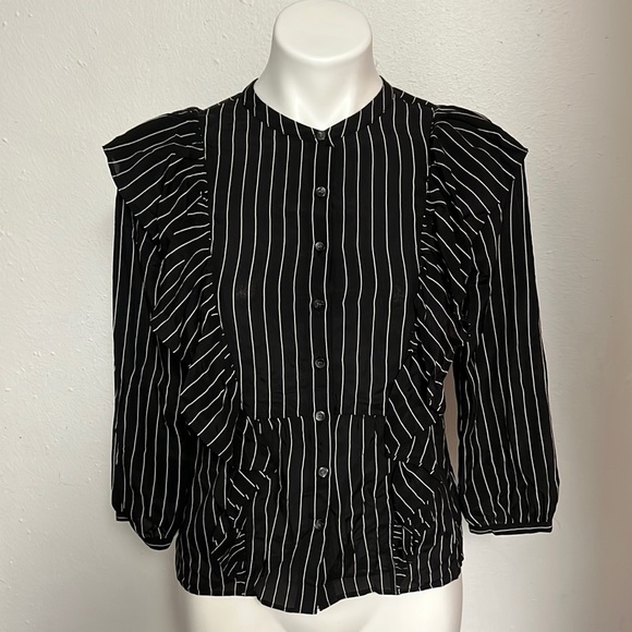 Madewell Striped 3/4 Sleeve Top
